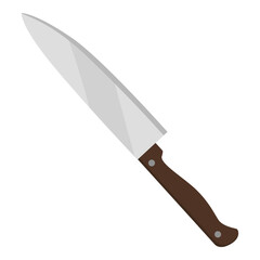 Sharp kitchen knife with wooden handle