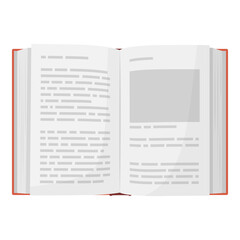 Open book top view isolated