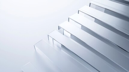 Obraz premium Abstract 3D glass graph symbolizing financial growth, set against a minimalistic backdrop with soft gradient lighting.