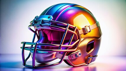 Fototapeta premium Macro Close-up of American Football Helmet, Detailed Texture, Isolated on White Background
