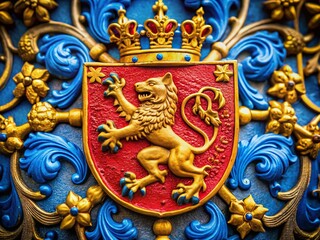Macro Close-up of Estonian Coat of Arms Details - National Symbol