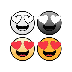 Colorful heart eyes love emoji  vector design