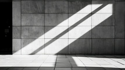 Obraz premium Sunlight shadows on modern exterior wall