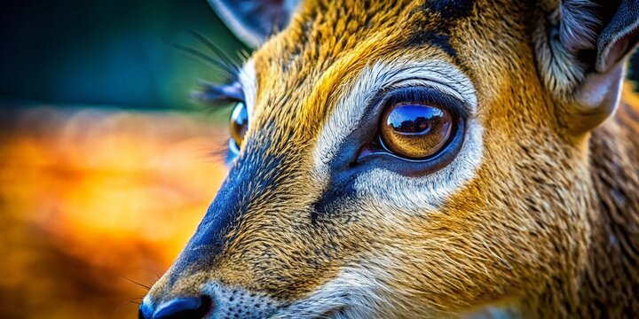 Macro Photography of a Klippspringer Antelope Eye - Wildlife Detail Shot