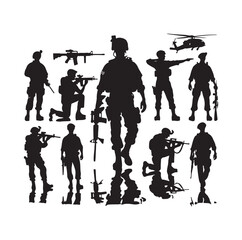 Soldier silhouettes vector illustration