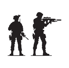 Soldier silhouettes vector illustration