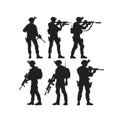 Soldier silhouettes vector illustration