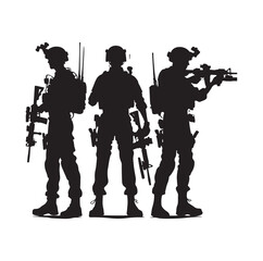Soldier silhouettes vector illustration