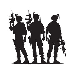 Soldier silhouettes vector illustration