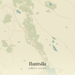 Vintage map of Rantsila, Finland.