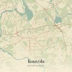 Obraz premium Vintage map of Kouvola, Finland.