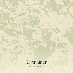 Vintage map of Karinainen, Finland.