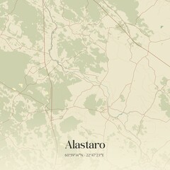 Vintage map of Alastaro, Finland.