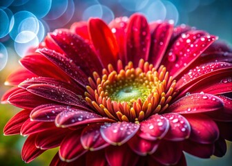 Macro Photography: Vibrant Red Spring Blossoms Close-Up