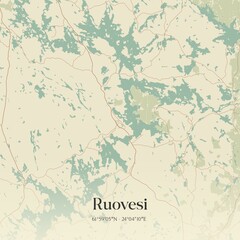 Vintage map of Ruovesi, Finland.