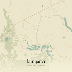 Obraz premium Vintage map of Jämijärvi, Finland.
