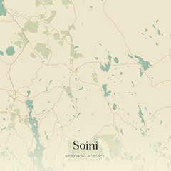Vintage map of Soini, Finland.
