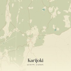 Vintage map of Karijoki, Finland.