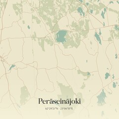 Obraz premium Vintage map of Peräseinäjoki, Finland.