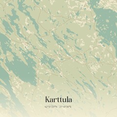 Vintage map of Karttula, Finland.