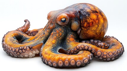 An orange and brown octopus 