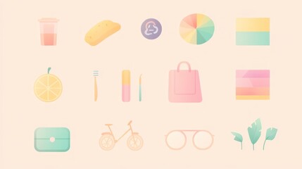 Pastel Aesthetic: Collection of Everyday Objects in Soft, Muted Tones