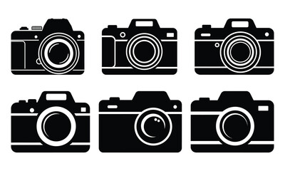 Photo Camera vector silhouette. Icons of photography. Photography concept design. Minimalist vector illustration. Isolated on a white background