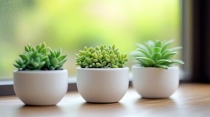 Fototapeta premium little Plants in white pot 