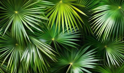 Lush Green Palm Leaves Close-up Composition, Tropical Texture, Nature Photography, Palm Fronds, Greenery Palm leaves, tropical foliage