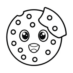 Fototapeta premium funny cookie coloring page for kids