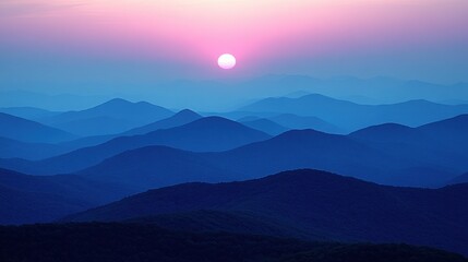 Mountain Sunrise Skyline, Smoky Mountains, tranquil, panoramic view