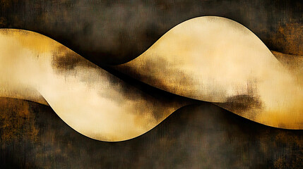 Vintage background with golden abstract waves