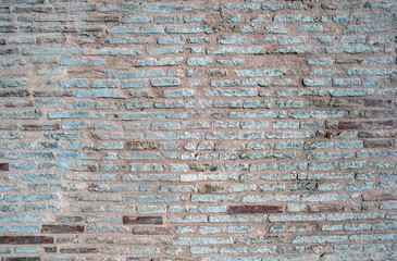 old brick wall of ancient building. restored historical wall.