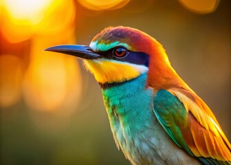 Fototapeta premium Majestic Bird in Flight, Right Side Composition with Copy Space for Text