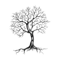 elegant illustration of dead tree branches