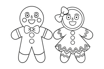 Cute Kawaii Gingerbread coloring page for kids