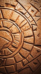 Obraz premium Intricate Pattern of a Stone Wheel Stamped into a Rustic Surface