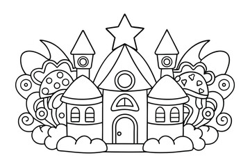 fairy tale castle coloring page for kids
