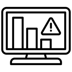 Risk Monitoring Line Icon in Risk Management Linear Icon for Productivity