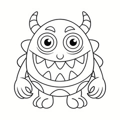 funny monster coloring page for kids