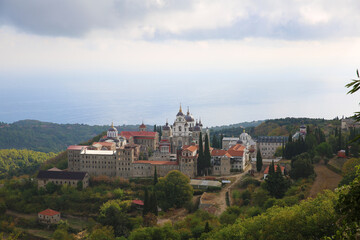 Fototapeta premium Skete of Saint Andrew in Karyes is a monastic institution on Mount Athos, Greece