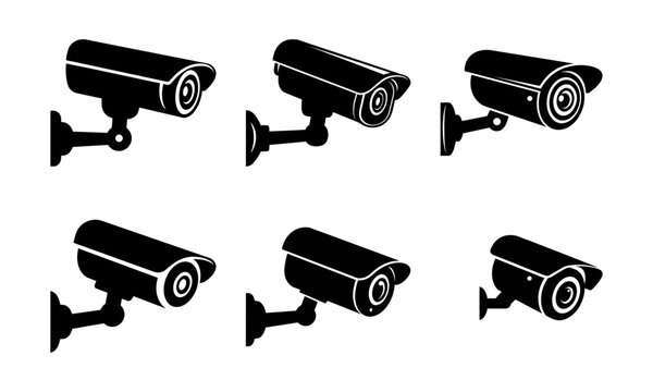 Sequrity Camera icons set silhouette isolated on a white background [Converted].eps