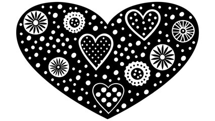 Fototapeta premium cute heart pattern with hand drawn elements