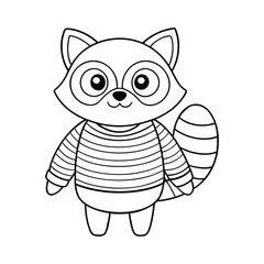 cute raccoon coloring page for kids
