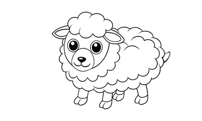 vector illustration of sheep coloring page for kids