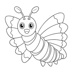 a cute bee coloring page for kids