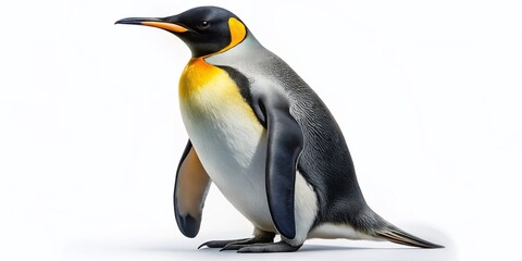 Fototapeta premium Majestic King Penguin Isolated, Wildlife Photography, Antarctic Bird, PNG Background, Animal Image