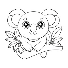 cute baby koala coloring page for kids