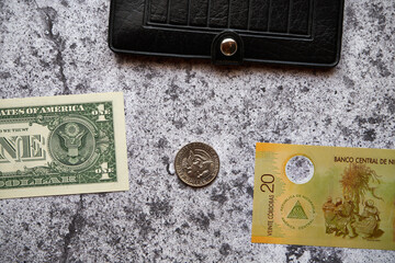 American dollar and Nicaraguan Córdoba