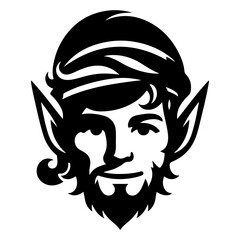 elf simple minimal vector black color silhouette